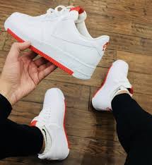 Nike Air Force 1 White Red Bottom Shoesale Sapatos Masculinos Nike Nike Air Force Customizacao De Sapatos
