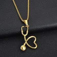 14k gold does not oxidize or discolor making it a perfect option for daily. High Quality Gold Color Stainless Steel Stethoscope Pendant Necklace Heart Doctor Nurse Medical For Women Necklace Necklace Heart Stethoscope Pendantpendant Necklace Aliexpress