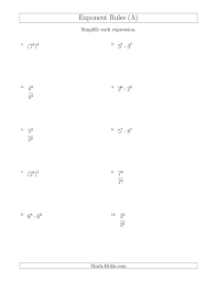 The Mixed Exponent Rules All Positive A Math Worksheet From The Algebra Worksheets Page Exponent Worksheets Simplifying Rational Expressions Exponent Rules