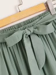 Tie Front Flared Solid Skirt Solid Skirt Plain Skirt Pleated Skirt