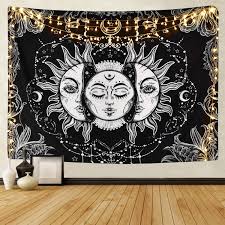 Hang 'em on walls, drape 'em on beds, divide a room, hide your secret stuff. Alishomtll Sun And Moon Tapestry Black And White Large Tablecloths Psychedelic Tapestry Wall Hanging For Bedroom Living Room Decoration 51 X 59 Inches Buy Online In Antigua And Barbuda At Antigua Desertcart Com Productid