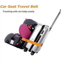 Kids Car Seat Travel Belt Luggage Strap To Convert Carseat And Carry On Luggage Suitcase Into An Airport Car Seat Stroller In 2020 Travel Belt Car Seats Child Car Seat