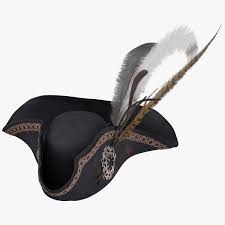 Buccaneer hat unisex one size regular black white pirate feather 49405. Pirate Hat 01 Worn 3d Model Turbosquid 1194227
