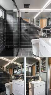 Two feature a minimalist alcove bathtub, while the other one has a corner. This Tiny House Was Designed With Multiple Levels For Living