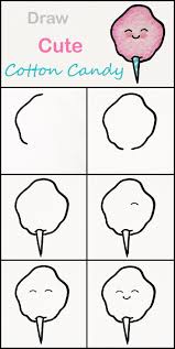 Learn How To Draw A Cute Cotton Candy Step By Step Very Simple Tutorial Cot Eenvoudige Tekeningen Hoe Te Tekenen Tekentutorials