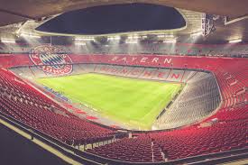 Soccer stadium in munich, germany. Allianz Arena Innenansicht Fc Bayern Munchen Design Flutlichtfieber