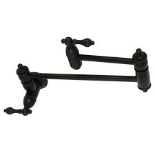The anzzi braccia series wall mounted potthe anzzi braccia series wall mounted pot fillers perfectly blend today's modern design and reliability with classical elegance and grace. Kingston Brass Ks3100al Restoration Wall Mount Pot Filler Kitchen Faucet Matte Black Walmart Com Walmart Com