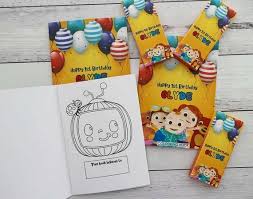 Coloring pages help children develop intelligence, imagination and increase creativity. Cocomelon Colouring Books And Crayons Personalised Cocomelon Birthday Party Favours Personalized Coloring Book Coloring Books Birthday Party Favours