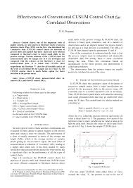 Pdf Effectiveness Of Conventional Cusum Control Chart For