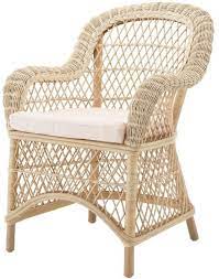 Brown multi wicker chairs (set of 2) nautical coastal wood finish. Casa Padrino Luxury Rattan Dining Chair With Armrests And Cushion Natural Cream 63 X 68 X H 88 Cm Dining Room Furniture