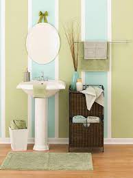Low Cost Bathroom Updates That Won T Drain Your Savings Striped Walls Bathroom Colors Beautiful Bathrooms