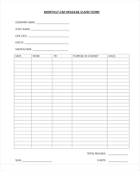 Reimbursement Form Excel Sample Mileage Claim Form Mileage Claim ...