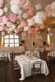 50 Prettiest Pom Poms Decor Ideas For Your Wedding Wedding Ceiling Cheap Bridal Shower Ideas Bridal Shower Decorations