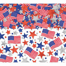 Shop birthday decorations, balloons, bunting, lights and light signs to suit your theme. Red Silver Blue Star Confetti Table Decorations American Usa America Party
