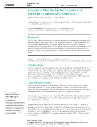 In 2017 , agrofuel research operations genetically modified a sample of the bacteria using the enzyme ec 31. Fillable Online Raoultella Planticola Bacteremia And Sepsis In A Patient Fax Email Print Pdffiller