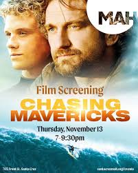 Join us for a special screening of Chasing Mavericks (2012), introduced by  Bob Pearson, the master board shaper behind the film. Chasing Mavericks is  based off the true story Santa Cruz teenager