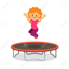 Happy Girl Jumping On Trampoline Flat Style Cartoon Vector Illustration Isolated On White Background Illustration Ad T Cartoon Clip Art Clip Art Art Toy