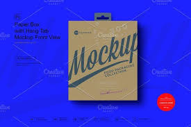 A list of free box mockups to use in your packaging designs. Paper Box With Hang Tab Mockup Fw In 2020 Paper Box Paper Mockup