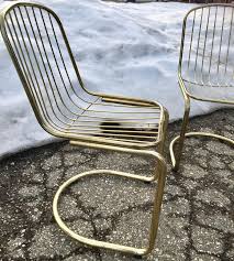 Vintage Cantilever Chairs Mod Gold Brass Dining Chairs Mid Etsy Wire Dining Chairs Dining Furniture Makeover Rustic Dining Furniture