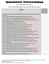 The following is the list of the 10 skills mentioned the most often: Tesol 2013 Handouts Checklist Do You Do These In The Language Classr