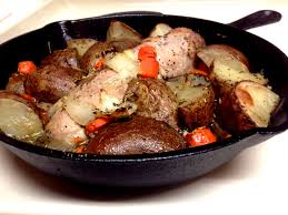 Pork Tenderloin Roast In A Cast Iron Skillet With Potatoes Carrots Onions Garlic Add 2 Tbsp Ea Roast Recipes Pork Roast Recipes Skillet Dinner Recipes