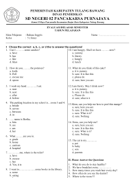 Maybe you would like to learn more about one of these? Soal Bahasa Inggris Kelas 5 Sd