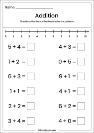 free addition worksheets for kindergarten active little kids