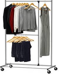 How do you hang clothes? Amazon Com Simplehouseware Dual Bar Adjustable Garment Rack Chrome 72 Inch Height Home Improvement