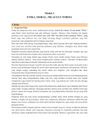 Maybe you would like to learn more about one of these? Pdf Modul 1 Etika Moral Nilai Dan Norma 1 Etika Dewi Aa Academia Edu