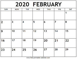 February 2020 Calendar Free Printable Calendar Com In 2020 Calendar Printables Free Printable Calendar Printable Calendar Template