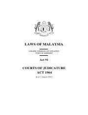 We did not find results for: Courts Of Judicature Act 1964 Act 91 Pdf Laws Of Malaysia Online Version Of Updated Text Of Reprint Act 91 Courts Of Judicature Act 1964 As At 1 Course Hero