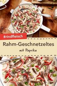 Herrlich Cremig Rahm Geschnetzeltes Mit Zartem Rinderfilet Paprika Und Fruhlingszwiebeln In Leckerer Sahnesauce Geschnetzeltes Rezepte Lebensmittel Essen