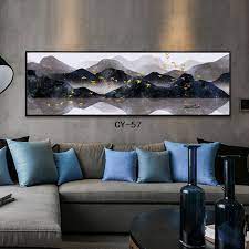 Wall art and mirrors should be hung close to eye level, not well above head height. Large Wall Art Canvas Prints Chinese Mountain And River Painting Picture Hall Living Room Decor Canvas Art Wall Poster Print Painting Calligraphy Aliexpress