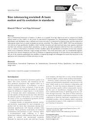 Pdf Size Tolerancing Revisited A Basic Notion And Its