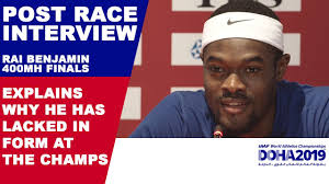 He is the third fastest man in history in the 400 m hurdles with a personal best time of 46.83 s. Rai Benjamin Explains Why He Has Lacked In Form World Athletics Championships Doha 2019 Youtube