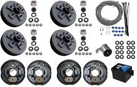 Trailers equipped with electric brakes typically use an emergency breakaway battery kit such as the tap brakemaster kit. Tandem Axle Electric Brake Kit 10 5 Bolt Drum Brakes With Wire Breakaway Kit And Plug 7 000 Lbs Electric Drum Brakes Brakes Products