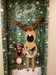 Caroling Reindeer Office Door Decoration Office Christmas Decorations Door Decorations Christmas Door Decorating Contest