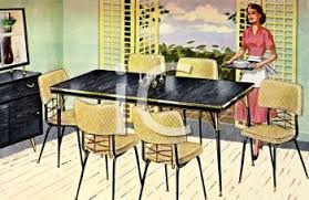 Check out our wide selection of full dining hall table and chair sets to find a great price on great brands like cindy crawford, eric church and sofia vergara, in traditional, rustic, transitional, formal, dining sets under $500, and more. Modern 1950 S Dining Room Set Royalty Free Clip Art Picture 1950s Dining Room Dining Room Decor Retro Dining Rooms