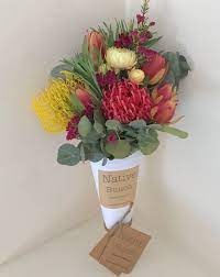 From classic arrangements to more modern bouquets, using an online delivery service means you have a world of different flowers to choose. Saturday Special Posy Cones 20 At Native Bunch Free Delivery Flower Delivery Easter Flowers Australian Native Flowers