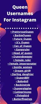 An aesthetic, cute roblox clothing brand name which people remember. 111 Queen Usernames Ideas For Instagram