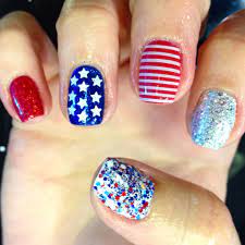 Nails Nailart Design Shellac Gel Gelish Anchor Red White Blue 4th Of July Gold Nail Designs Simple Nail Designs White Nail Designs