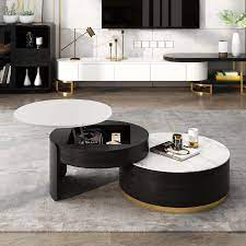 Shop at ebay.com and enjoy fast & free shipping on many items! Modern Round Coffee Table With Storage Lift Top Wood Stone Coffee Table With 2 Drawers
