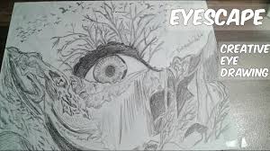 Using just one color usually results in an artificial look. Realistic Eyescape Drawing Creative Eye Pencil Sketch Creative Ideas Youtube