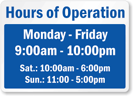 Business Hours Signs Business Hours Sign Sign Templates Business Signs