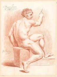 Seated Male Nude, Seen from the Back (2nd Prize 1789)
