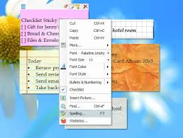 Sticky Notes Auto Spell Check Rich Text Formatting Insert Date Time