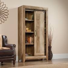 Sliding Door Cabinet Storage Oak Finish 4 Shelves Living Room Bedroom Furniture Slidi Rustic Storage Cabinets Storage Cabinet Shelves Office Storage Cabinets