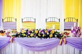 Creamy pinks and yellows bring a certain softness to your color palette. Purple And Yellow Weddings Lovetoknow