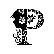 Graphic Design Of Flower Clipart Black Alphabet P With White Background Moldes De Letras Alfabeto Bordado Alfabeto