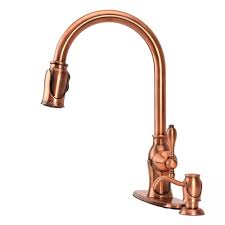 This restoration kitchen bridge faucet with brass sprayer will draw lots of attention from guests and visitors. Copper Kitchen Faucets Antique Brass Faucet Antique Brass Kitchen Faucet